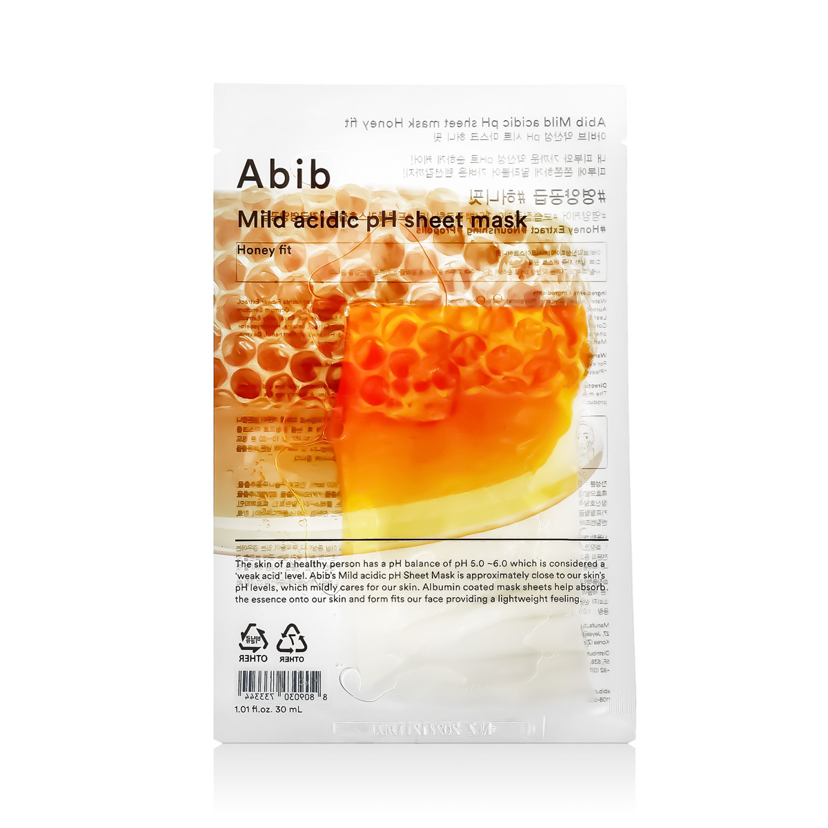 Mild Acidic pH Sheet Mask Honey Fit